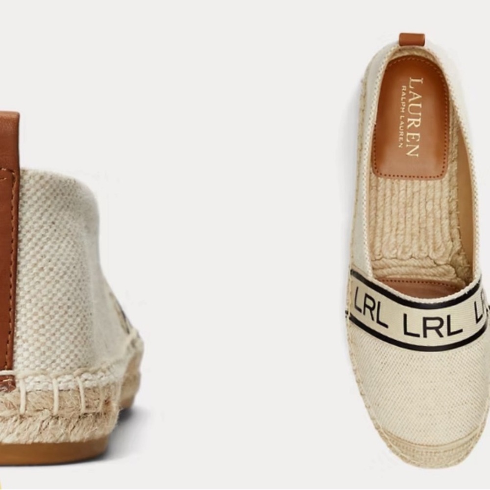 Lauren Ralph Lauren Cream Espadrilles with Logo